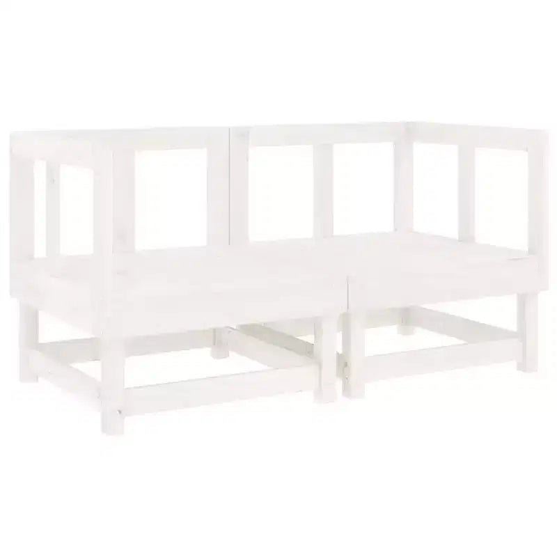 vidaXL Garden Lounge Set White Solid pine wood Large Modular
