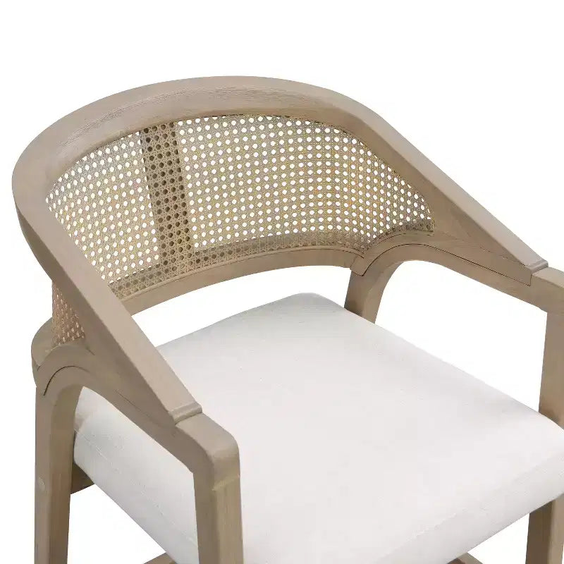 Christopher Knight Home Mirae Mid-Century Modern 5 Piece Rubberwood Rattan Counter Stools with Fluted Counter Table