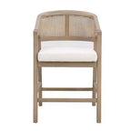Christopher Knight Home Mirae Mid-Century Modern 5 Piece Rubberwood Rattan Counter Stools with Fluted Counter Table