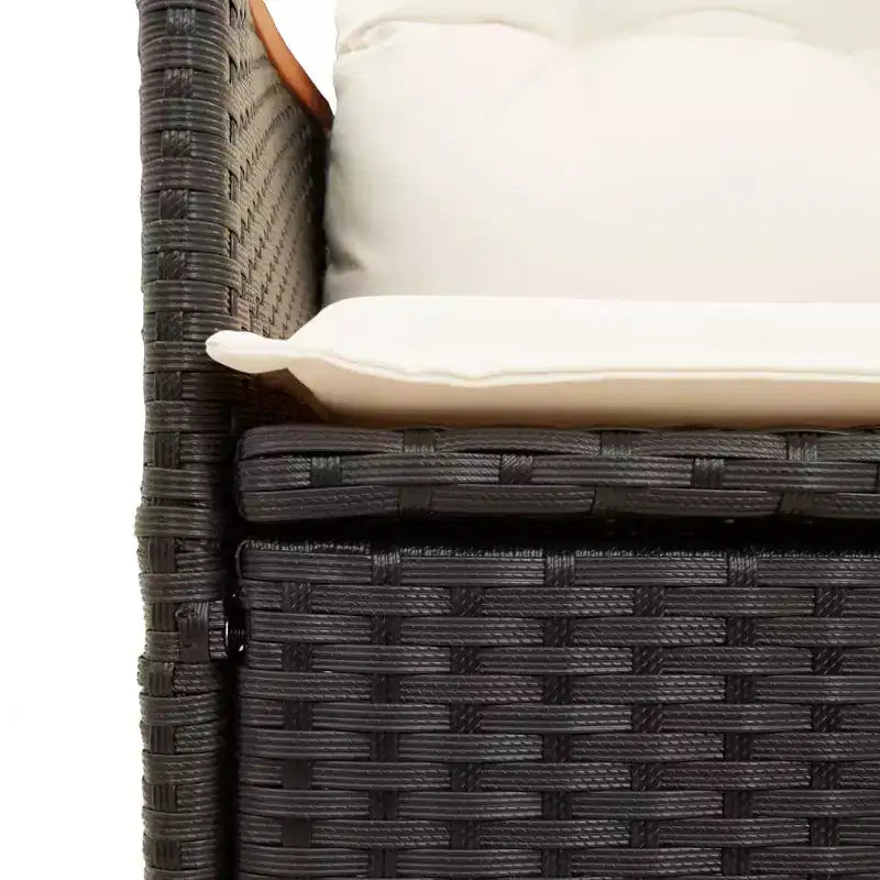 vidaXL tuin-eetset, zwart PE-rattan, voor 8 personen, verstelbare armleuningen
