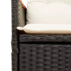 vidaXL tuin-eetset, zwart PE-rattan, voor 8 personen, verstelbare armleuningen