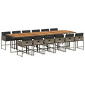 vidaXL Garden Dining Set Grey and Brown