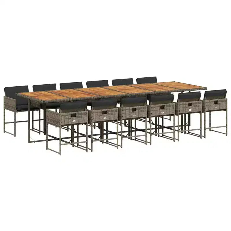 vidaXL Garden Dining Set Grey and Brown