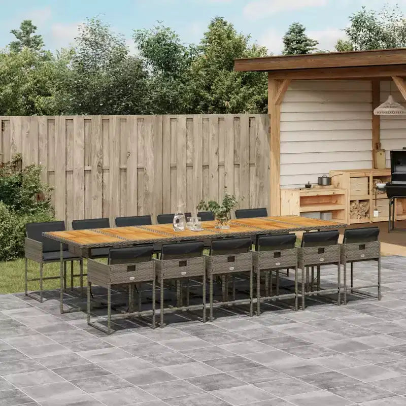 vidaXL Garden Dining Set Grey and Brown