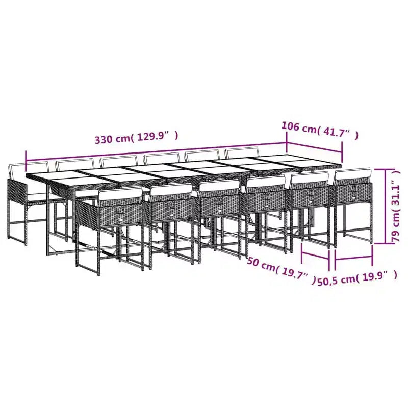 vidaXL Garden Dining Set Grey and Brown