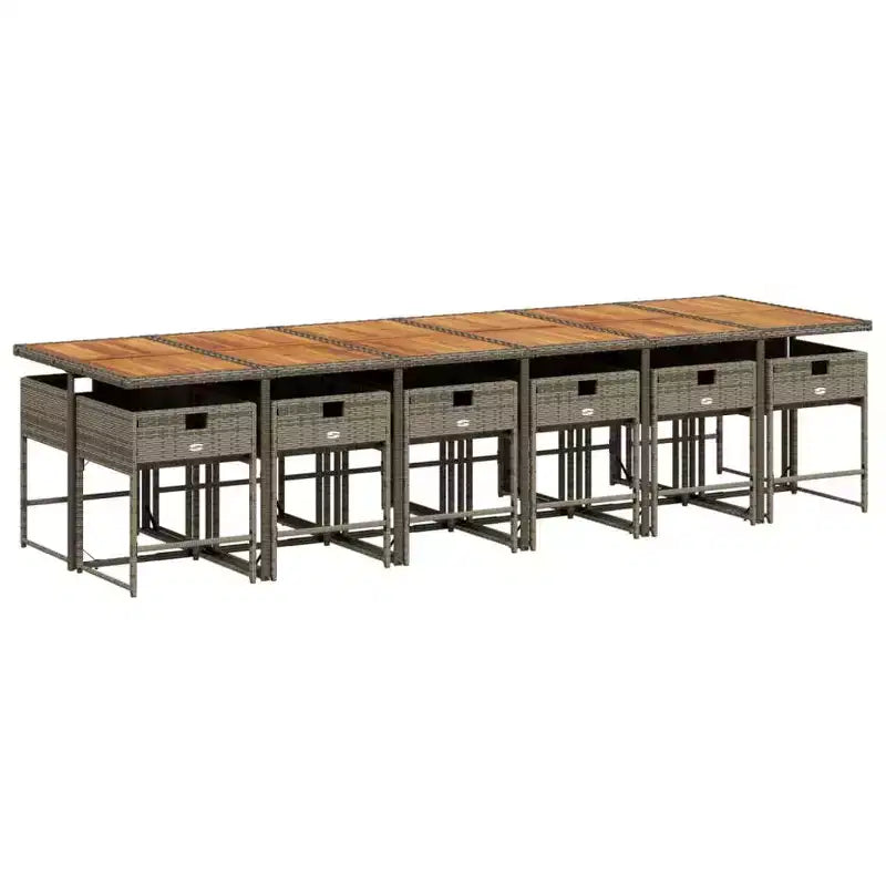 vidaXL Garden Dining Set Grey and Brown