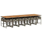 vidaXL Garden Dining Set Grey and Brown