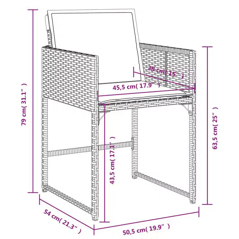 vidaXL Garden Dining Set Grey and Brown