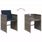 vidaXL terras-eetset voor 10 personen, grijs poly-rattan, 10 zitplaatsen, inklapbaar
