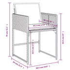 vidaXL terras-eetset voor 10 personen, grijs poly-rattan, 10 zitplaatsen, inklapbaar