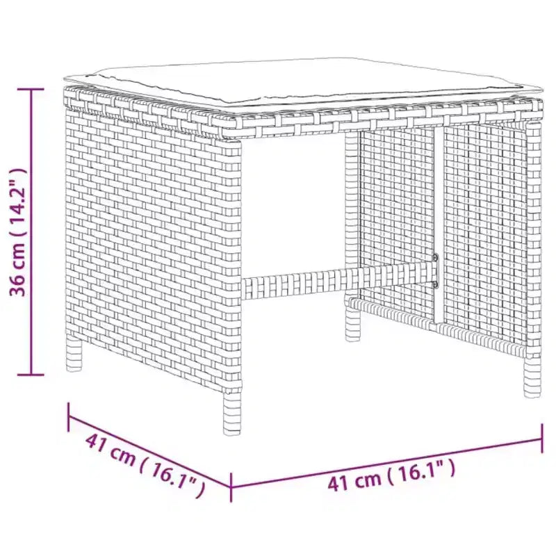 vidaXL terras-eetset voor 10 personen, grijs poly-rattan, 10 zitplaatsen, inklapbaar