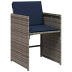 vidaXL terras-eetset voor 10 personen, grijs poly-rattan, 10 zitplaatsen, inklapbaar