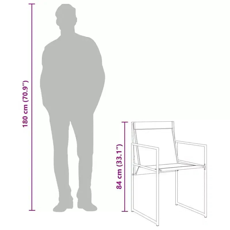 vidaXL tuin-eetset, zwart textileen, groot, inklapbaar