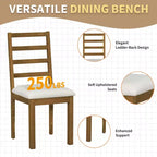 GDFStudio Zayd 6-delige eetkamerset met uitschuifbare tafel op centrale poot, ladderrugstoelen en bank