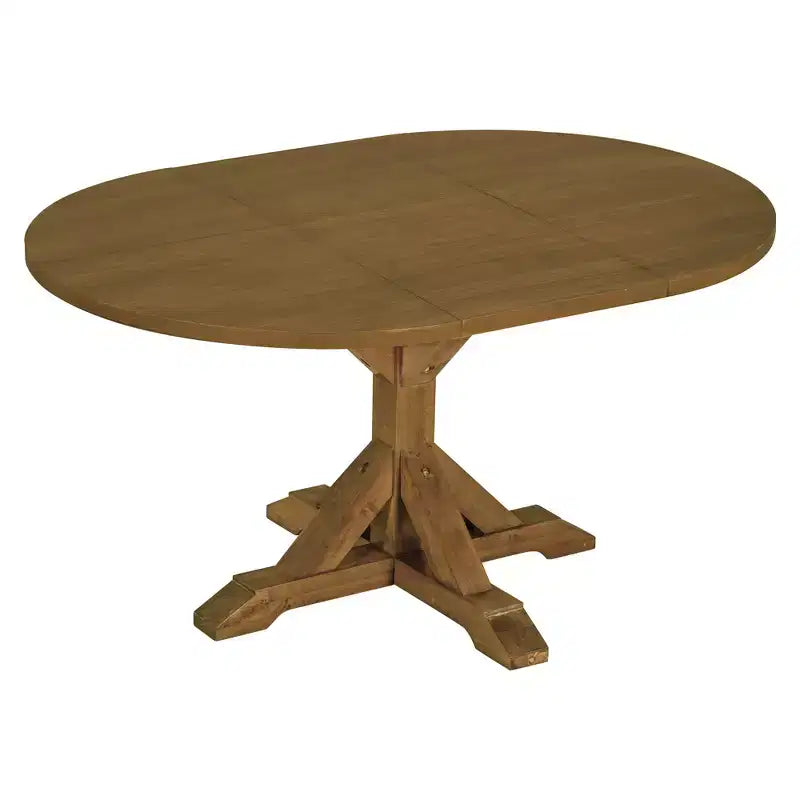 GDFStudio Zayd 6-delige eetkamerset met uitschuifbare tafel op centrale poot, ladderrugstoelen en bank