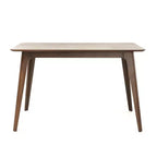 Small Space Dining Set for 4, 5 Pieces Rectangular Solid Wood Table Set with 4 Upholstered Chairs for Kitchen, Mint,Walnut