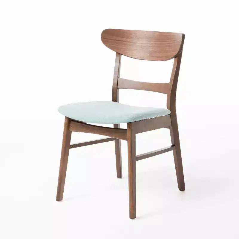 Small Space Dining Set for 4, 5 Pieces Rectangular Solid Wood Table Set with 4 Upholstered Chairs for Kitchen, Mint,Walnut