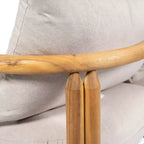ModernLuxe 3-delige loungeset voor buiten, weerbestendige tuinmeubelset met zachte kussens en clubfauteuils, beige/teakhout