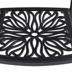 Set of 2 Cast Aluminum Patio Dining Chairs, Black Rust Resistant Frame with Water Resistant Cushions