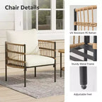 LAUSAINT HOME All-Weather Wicker Patio Conversation Set with Thick Cushions