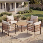 LAUSAINT HOME All-Weather Wicker Patio Conversation Set with Thick Cushions