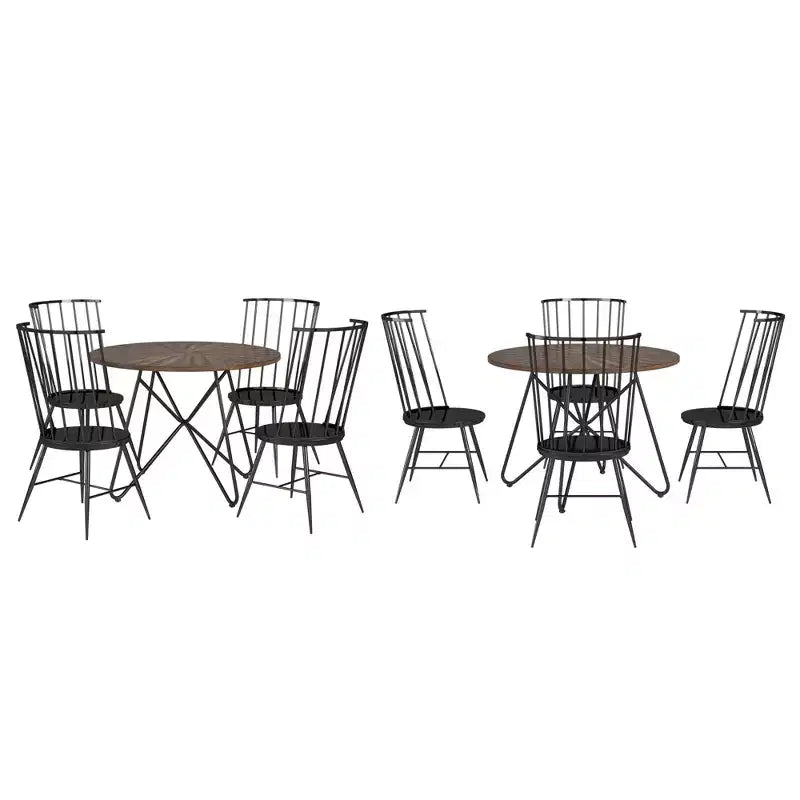 Norfolk ronde eettafelset van 5 delen met walnootafwerking – INSPIRE Q