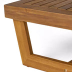 Christopher Knight Home Iman Modern 4 Piece Patio Acacia Seating Set with Cushion and Slatted Coffee Table