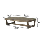 Christopher Knight Home Iman Modern 4 Piece Patio Acacia Seating Set with Cushion and Slatted Coffee Table