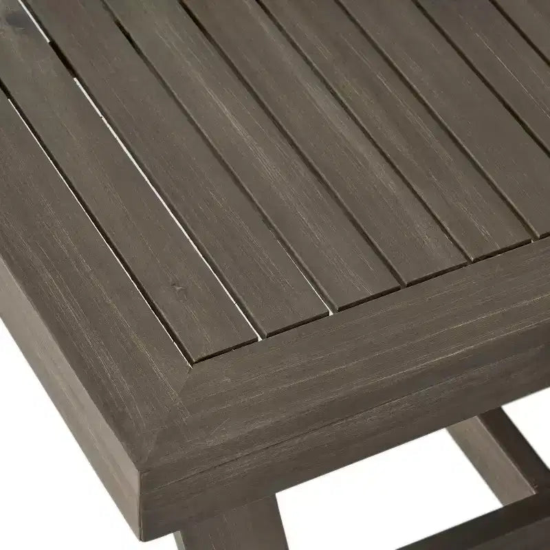 Christopher Knight Home Iman Modern 4 Piece Patio Acacia Seating Set with Cushion and Slatted Coffee Table