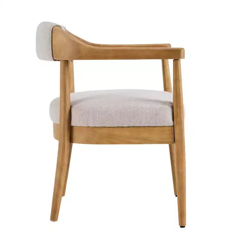 Christopher Knight Home Everett Mid-Century Modern 5-Piece Wood Dining Set with 4 Upholstered Armchairs