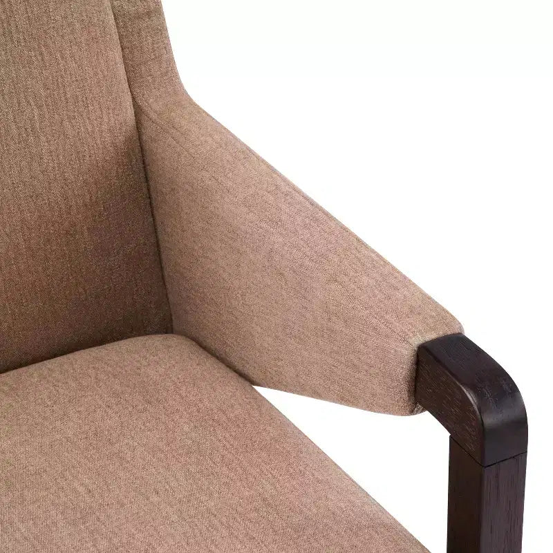 Christopher Knight Home Lindiwe moderne 7-delige eetkamerset van rubberhout met linnen bekleding en rechthoekige tafel