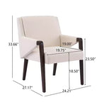 Christopher Knight Home Lindiwe moderne 7-delige eetkamerset van rubberhout met linnen bekleding en rechthoekige tafel