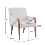 Christopher Knight Home Lindiwe moderne 7-delige eetkamerset van rubberhout met linnen bekleding en rechthoekige tafel