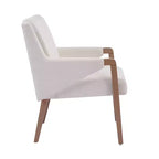 Christopher Knight Home Lindiwe moderne 7-delige eetkamerset van rubberhout met linnen bekleding en rechthoekige tafel
