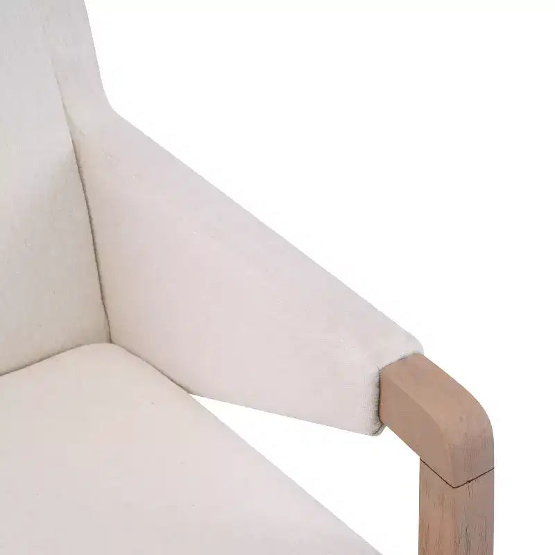 Christopher Knight Home Lindiwe moderne 7-delige eetkamerset van rubberhout met linnen bekleding en rechthoekige tafel