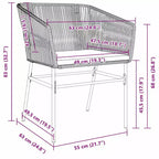 vidaXL Garden Dining Set with Cushion 5 pcs Grey Powder-Coated Steel