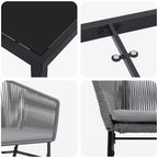 vidaXL Garden Dining Set with Cushion 5 pcs Grey Powder-Coated Steel