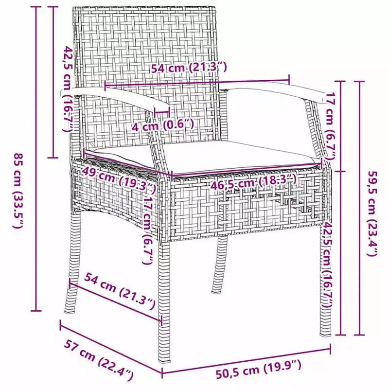 vidaXL Garden Dining Set with Cushion 5 pcs Beige and Black Rattan