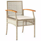 vidaXL Garden Dining Set with Cushion 5 pcs Beige and Black Rattan