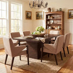 Christopher Knight Home Selena 7-delige eetset in mid-century moderne stijl met gestoffeerde eetkamerstoelen en rechthoekige tafel