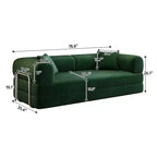FurnitureR Convertible Sofa Bed with Rolling Side Table Set, Modern Corduroy Couch with Movable Snack Table for Living Room, Apartment, Small Space