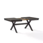 Hayden 6-delige uitschuifbare eetkamerset met bank en 4 stoelen met spijlenrugleuning, leigrijs - Crosley