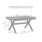 Hayden 6-delige uitschuifbare eetkamerset met bank en 4 stoelen met spijlenrugleuning, leigrijs - Crosley