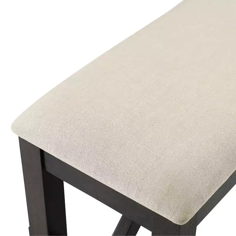 Hayden 6-delige uitschuifbare eetkamerset met bank en 4 stoelen met spijlenrugleuning, leigrijs - Crosley