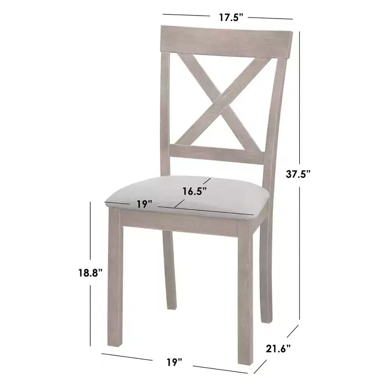 Buylateral Fairmont 7-delige rechthoekige eethoek in moderne boerderijstijl, drijfhout/beige