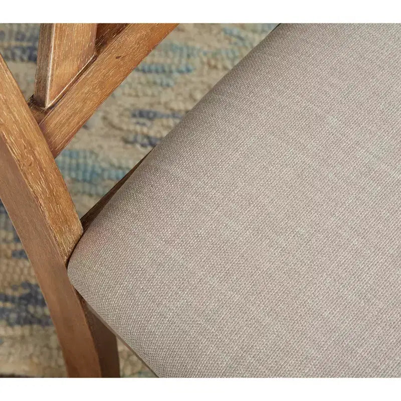 Buylateral Fairmont 7-delige rechthoekige eethoek in moderne boerderijstijl, drijfhout/beige