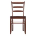 5pc Alamo Drop Leaf Dining Set with Ladder Back Chairs Wood/Walnut- Winsome: Round Table, 4-Point Leg Base