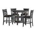 5pc Taylor Counter Height Dining Set with Shelf Base & Upholstered Chairs - Picket House Furnishings