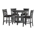 5pc Taylor Counter Height Dining Set with Shelf Base & Upholstered Chairs - Picket House Furnishings
