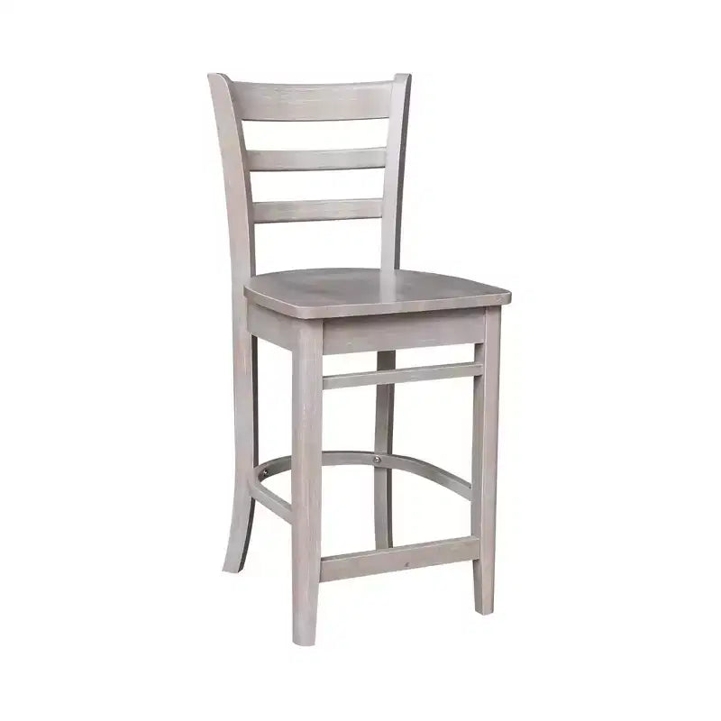 30"x30" Counter Height Dining Set with 4 Emily Stools Washed Gray/Taupe - International Concepts
